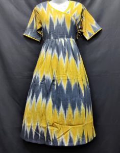 Ikat Angrakha Gown