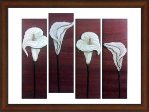 Wooden Abstract Lily Carving