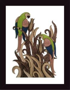 Wooden Parrot Carving