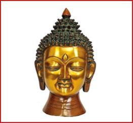 Brass Buddha Face Statue