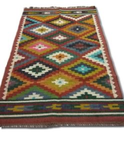 ChainStitch Tapestry Kilim Woolen Area Rug, Multicolor Embroidery 2.5x -  Best of Kashmir