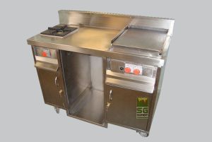 Mobile Single Burner cooking Range with Hot Plate