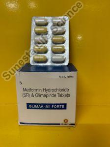 Metformin hydrochloride SR 1000mg Glimpiride 1mg tablets GLIMA M1 FORTE