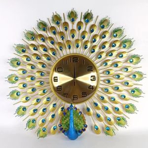 Luxury Dancing Peacock Wall Clock