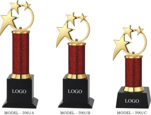 metal stars trophy awards
