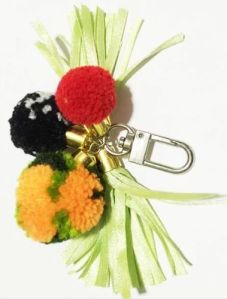 Woolen Pom Pom Key Ring