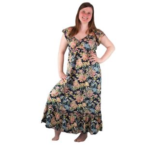 Ladies Summer Maxi Dress with a Floral Pattern