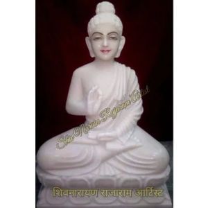 27 Inch Marble Buddha Statue