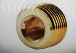 Polished Brass Hex Head Plug, For Pipe Fittings, Color : Golden