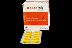Diclofenac Potassium 50mg + Paracetamol 325mg + Chlorzoxazone 250mg Tablet :Heclo MR Tablets