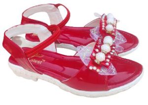 New latest kids flate red sandal for girls partywear