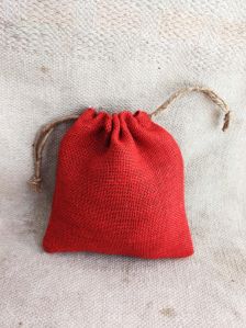 Red Jute Drawstring bags