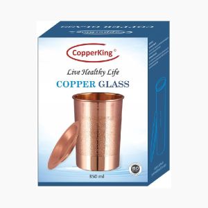 CopperKing Embossed Design Copper Glass Tumbler with Coster 350ml