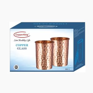 CopperKing Hammered Design Copper Glass Tumblers Set of 2 - 350ml