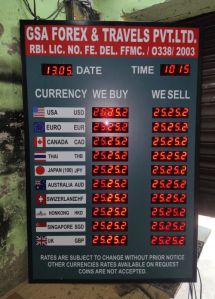 Foreign exchange rates Display Board