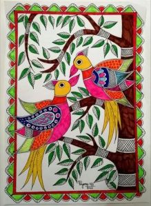 Handmade Madhubani Painting, For Wall Decoration, Home Decoration, Specialities : Seamless Design, Scratch Proof