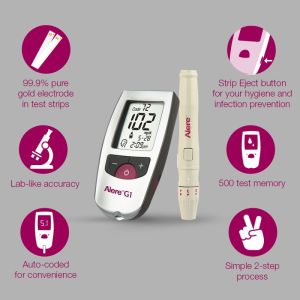 Alere G1 Blood Glucose Monitor with 25 Sugar Test Strips pack