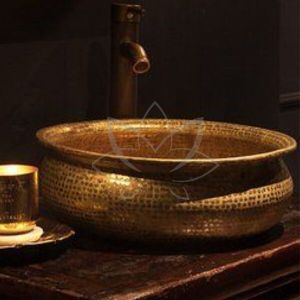 Hammered Brass Wash Basin