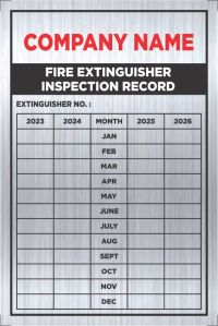 Aluminum Fire Extinguisher Inspection Tag