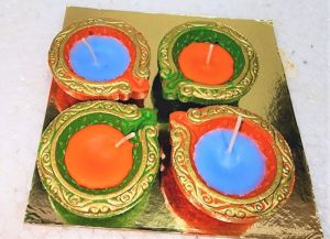 ECD-32-2	4 PCS SMALL DIYA WITH WAX SHRINK