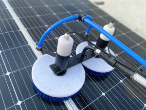 motorized solar panel cleaning brush