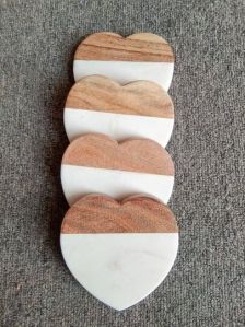 Heart Shaped Marble Coaster