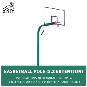 Grip BasketBall Pole With 20MM Fiber Board Standard Quality (3.2 Extension)