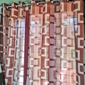 Pintuck Window Curtains (2 Panels), Chocolate or black –