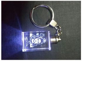 Engraved LED Crystal Keychain
