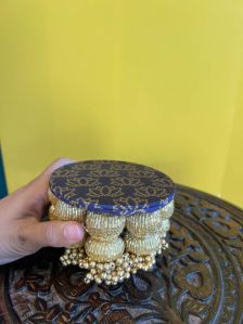 Mini Dangler Platter: Kamal Bandhej (4 inches) - Multipurpose mini platter