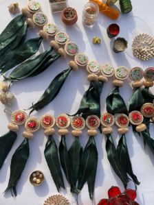 Two Way Enchanted Pink Pastel Pistachio Inflorescence Divine Pichwai Asopalav Toran