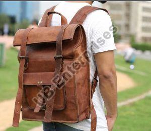 18 Inches Leather Backpack Rucksack Hiking Picnic Unisex Bag