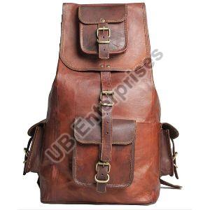 Brown Handmade Vintage Leather Backpack