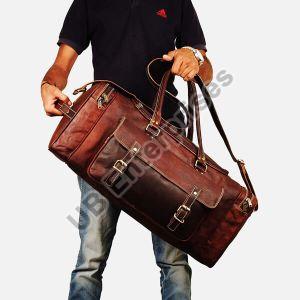 Genuine Leather Travel Duffel Bag