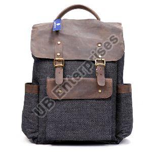 Handmade Leather Canvas Backpack