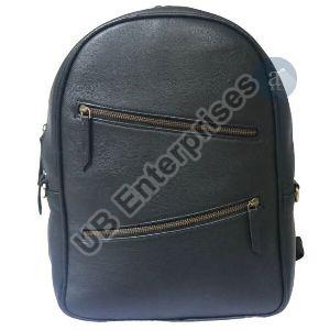 Unisex Black Leather Back Pack