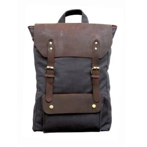 Leather Canvas Backpack