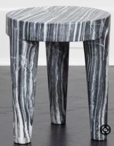 Marble Stool, Color : Black White 