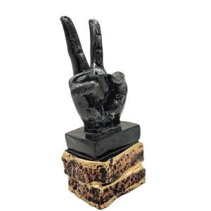 Black Victory Sign Statue