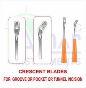 Stainless Steel Ophthalmic Crescent Knives