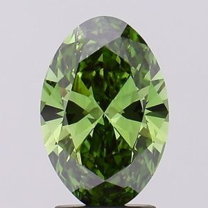 Oval Shaped 2.01ct Fancy Vivid Green IGI Certified Lab Grown CVD Diamond