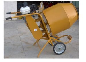 Engine operated concrete mixer