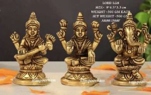 Brass Laxmi Ganesha Saraswati Statue AR00150SF