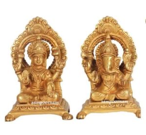 Brass Laxmi Ganesha Statue AR00158SF