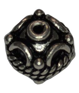 Sterling Silver 6mm Oxidized Bead