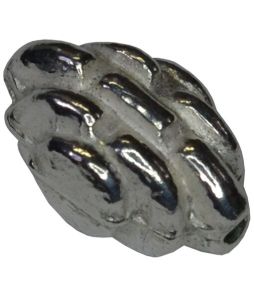 Sterling Silver Striped Shiny Bead