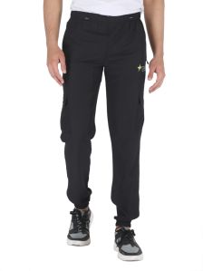 STAR THE VISION Men NS Polyester Cargo Track Pant TPB01-Black.