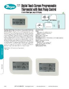 Digital Touch Screen Programmable Thermostat with Heat Pump Control