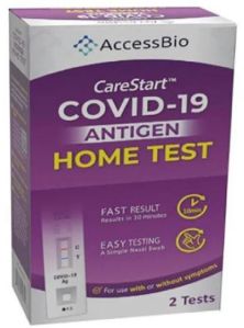 COVID Home Test CareStart Antigen Test (2 Tests/Box)