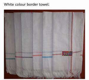 Colour White Border Towel